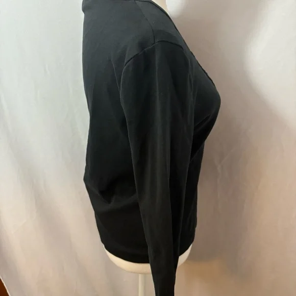 Jones New York Black Button-Down Top with Accents - Picture 8 of 9